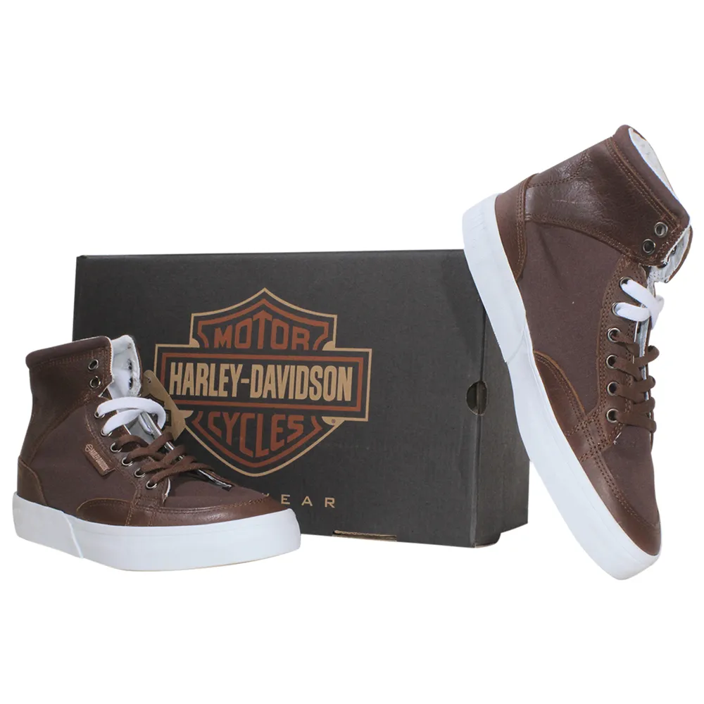 Harley-Davidson Men's Brown Rosemont High-Top Sneakers Lace Up Shoes Size 8.5