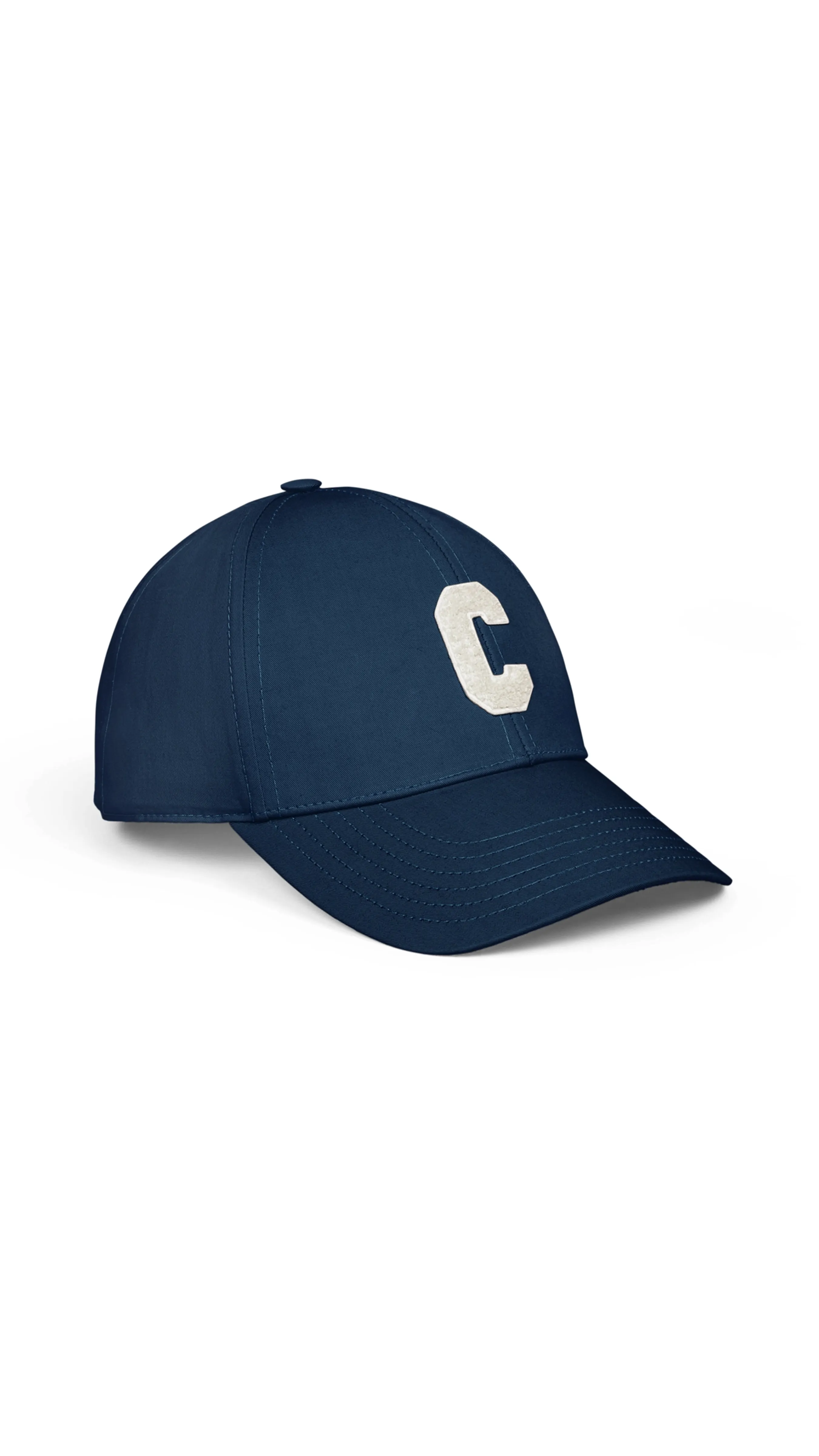 Cotton Initial Baseball Cap Marine