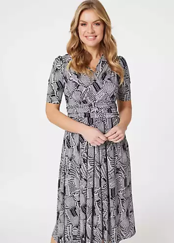 Izabel London Abstract Print Wrap Dress | Kaleidoscope