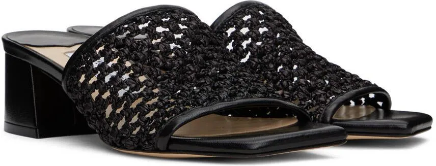 Jimmy Choo Black Themis 45 Heeled Sandals