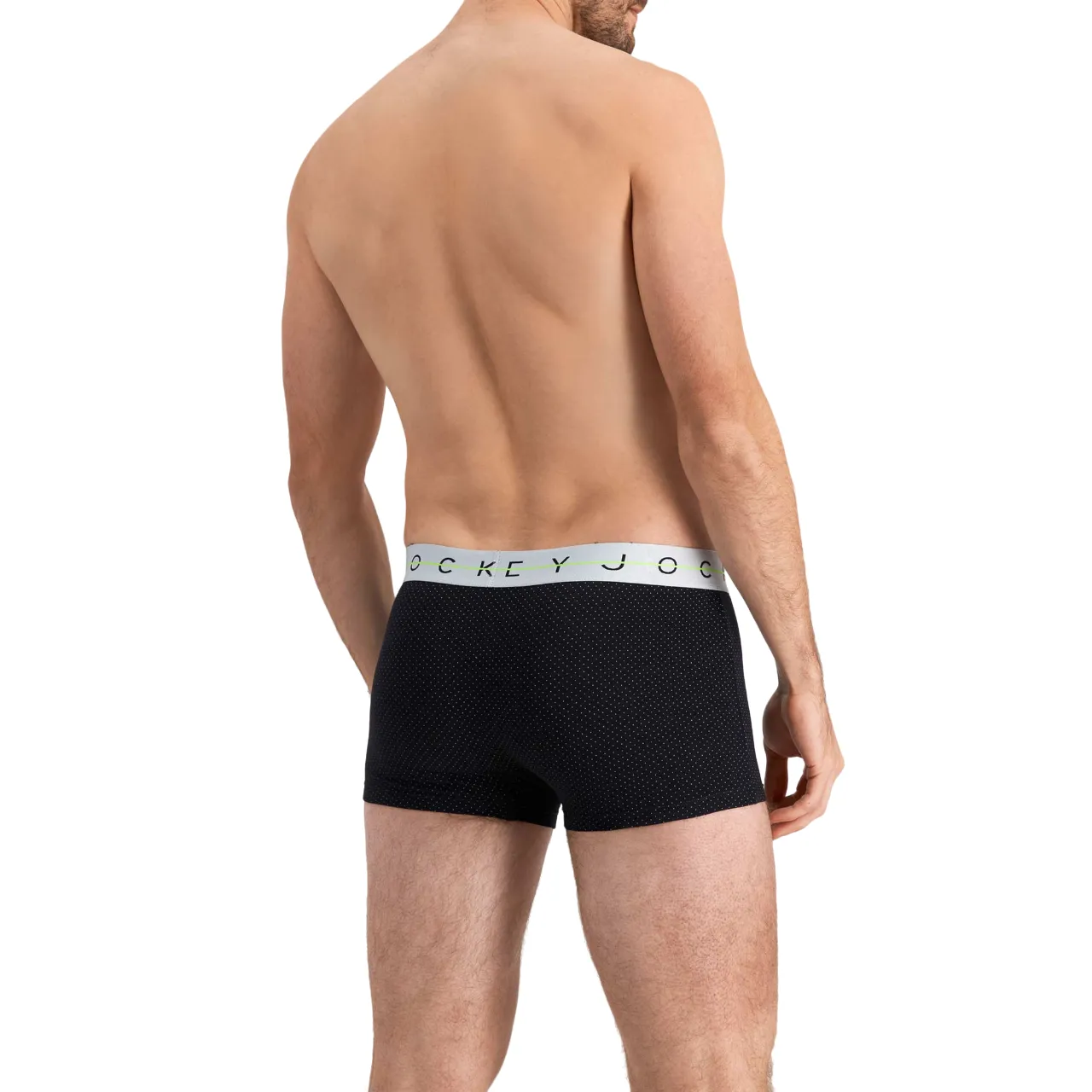 Jockey Men's Cotton NYC Print Trunk Black Underwear White Spots - Pack of 4