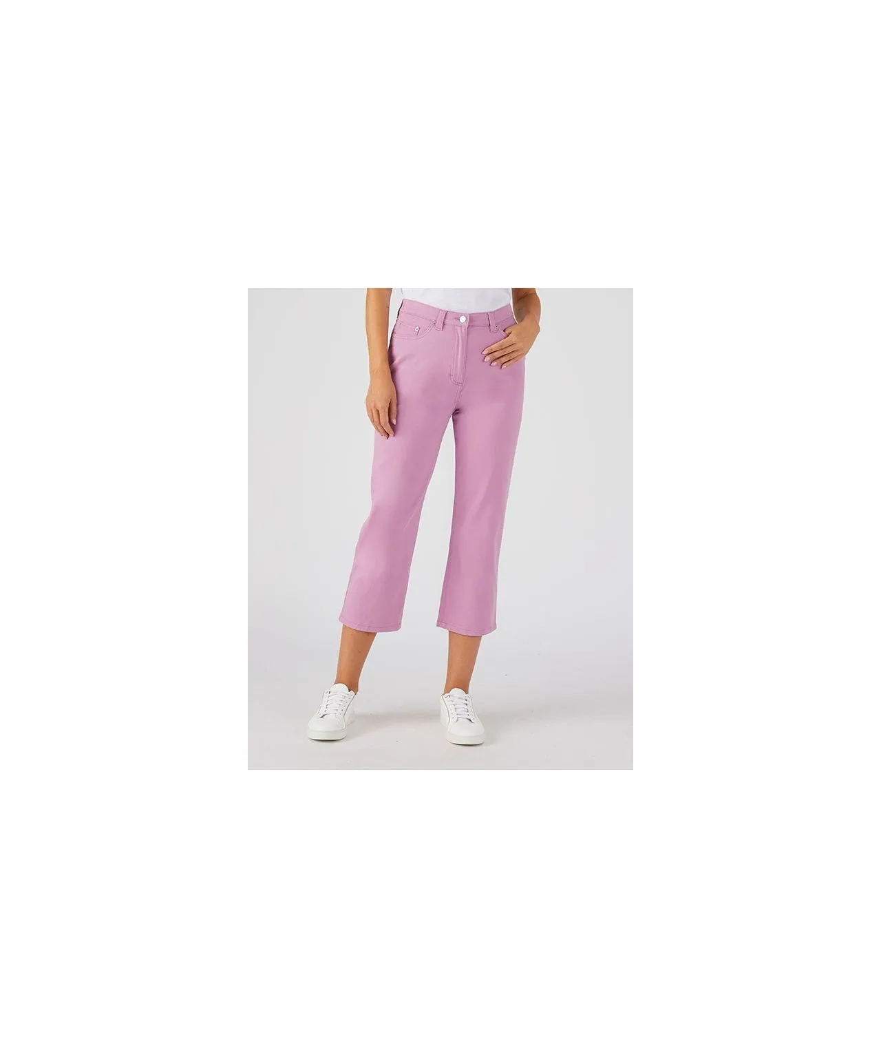 Ladies Cropped Trousers with Cotton Stretch