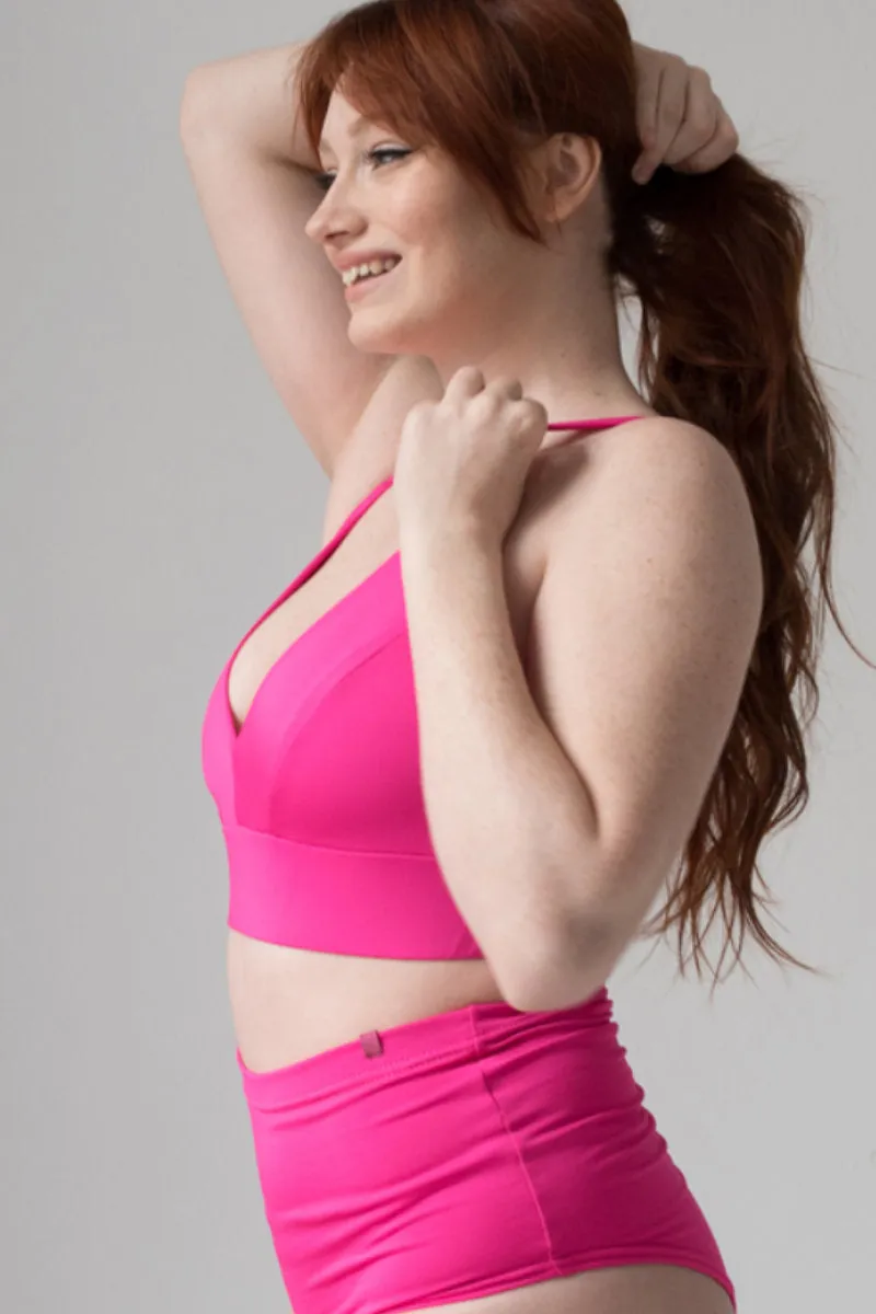 Lena Basic Top in Neon Pink for Pole Dance 