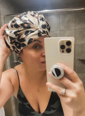 Leopard Print Shower Cap by Chan