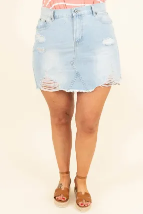 Light Denim Ruffle Skirt - Shop Now