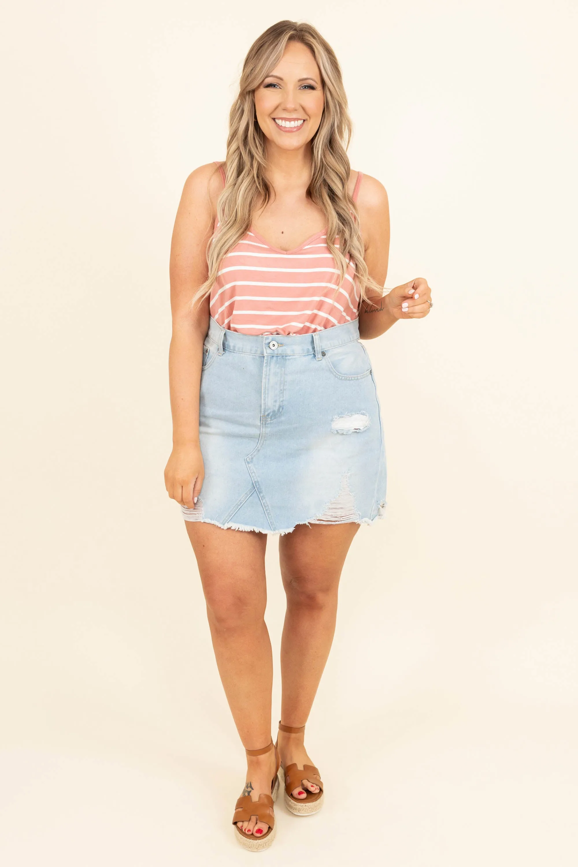 Light Denim Ruffle Skirt - Shop Now