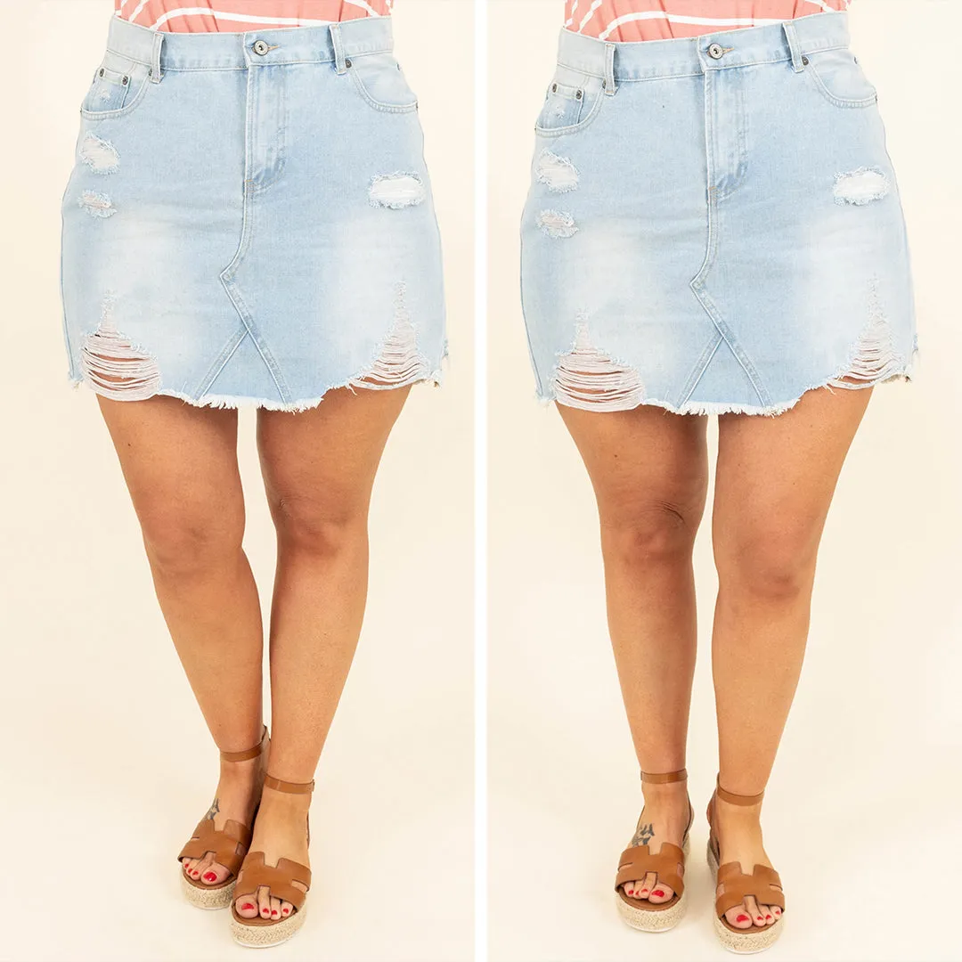 Light Denim Ruffle Skirt - Shop Now