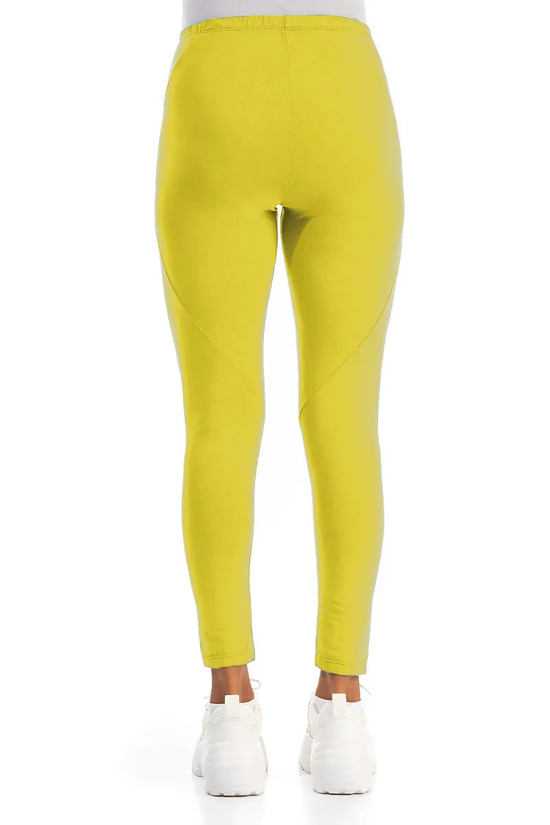 Lime Green Cropped Cotton Leggings