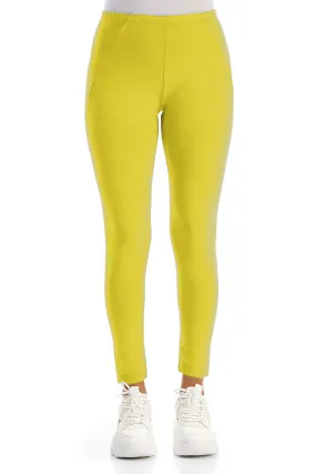 Lime Green Cropped Cotton Leggings