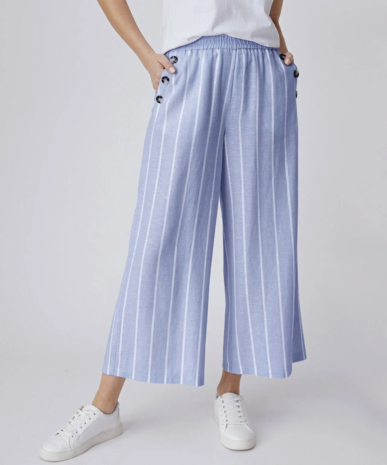 Crop Linen Rich Trousers