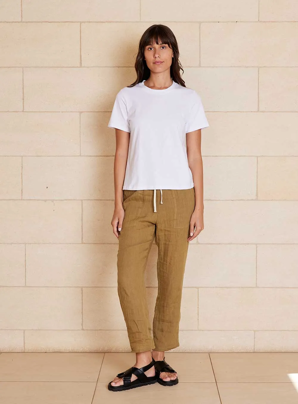 Green Lucia Linen Pant