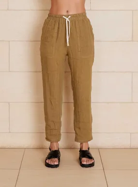 Green Lucia Linen Pant