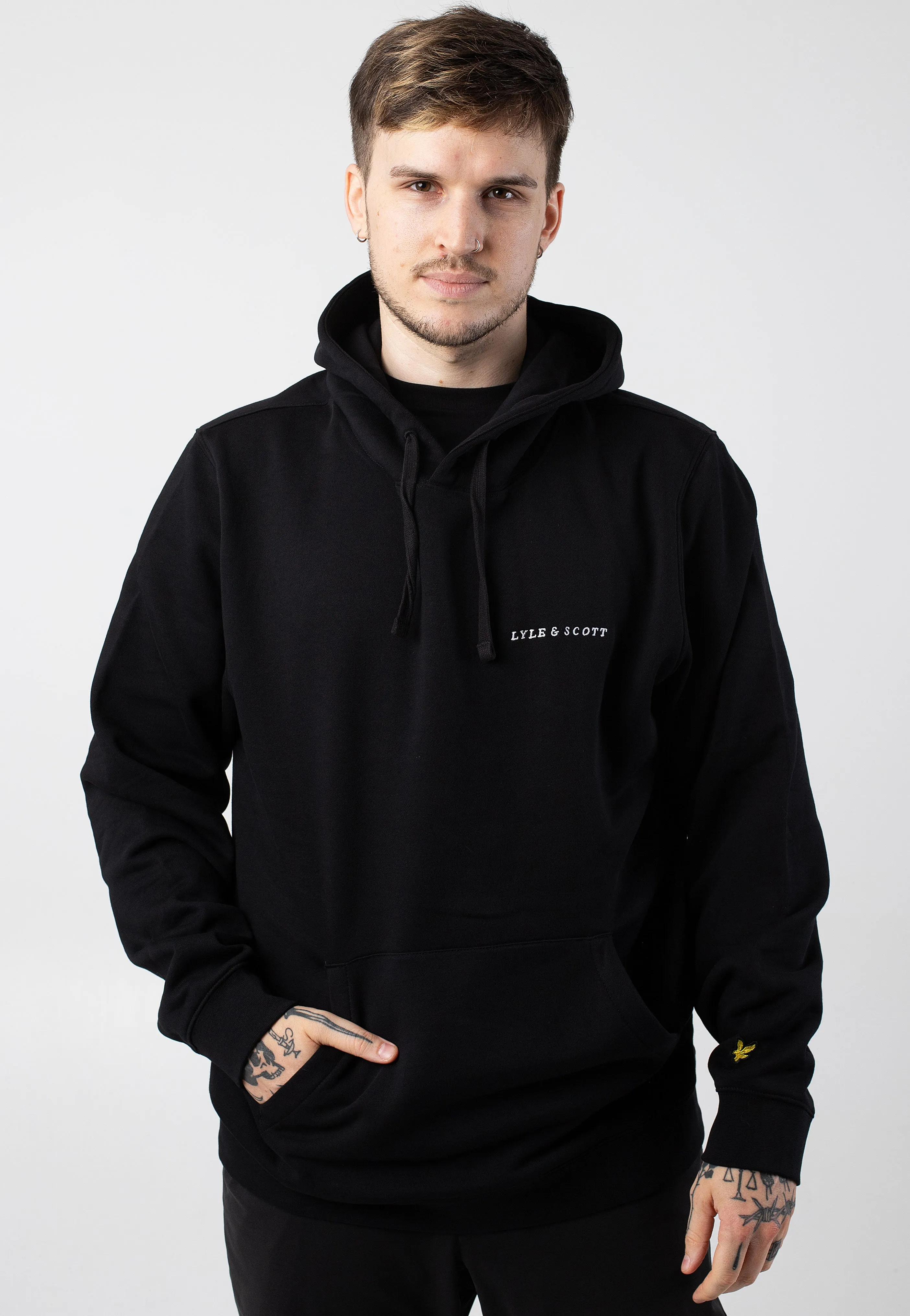 Lyle & Scott Embroidered Black White Hoodie