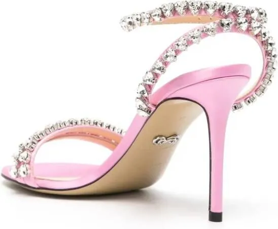 MACH & MACH Crystal-Embellished Sandals Pink