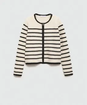 Striped Knitted Jacket for Women from MANGO