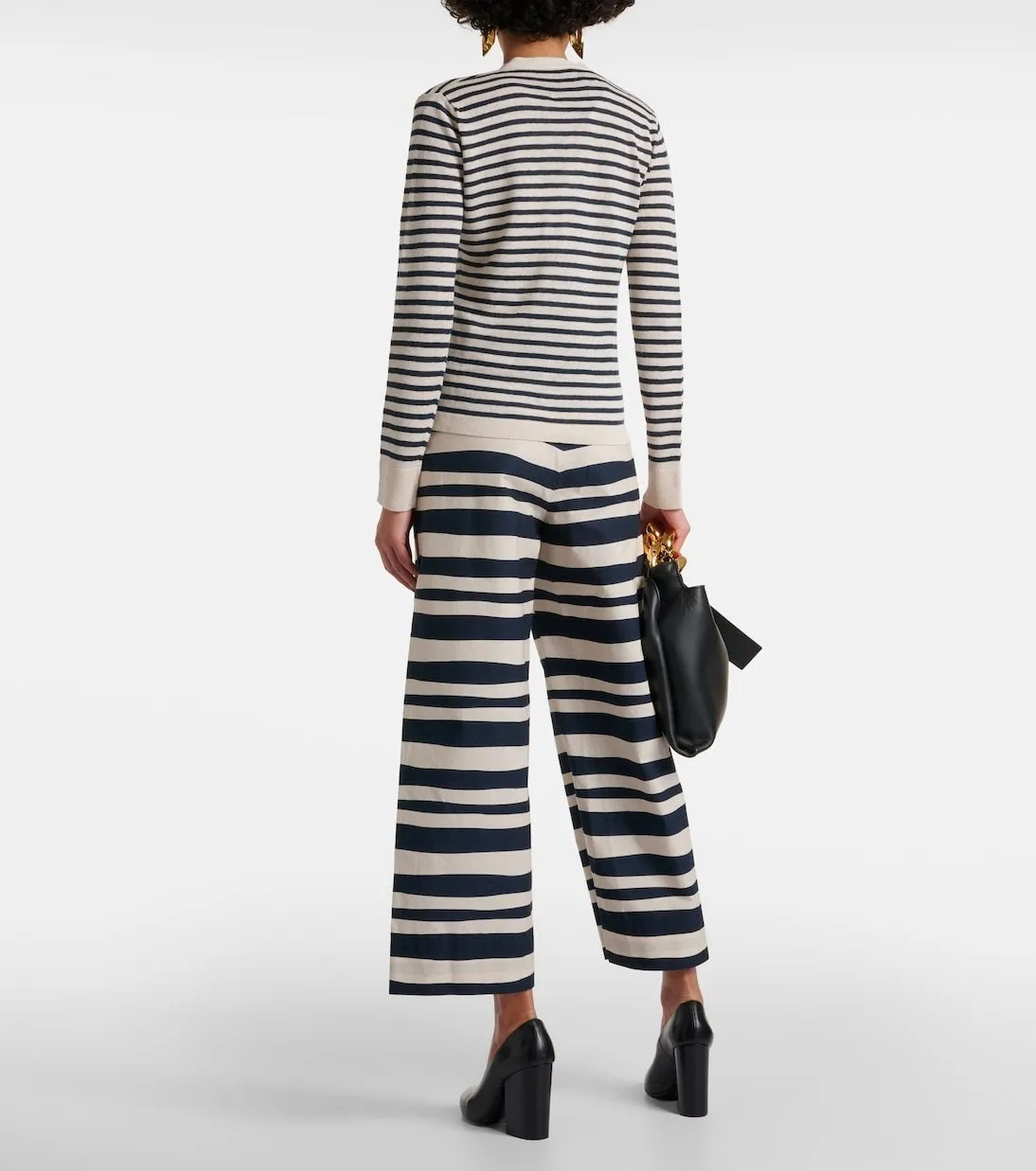 Max Mara Striped Linen Cardigan with Long Sleeves