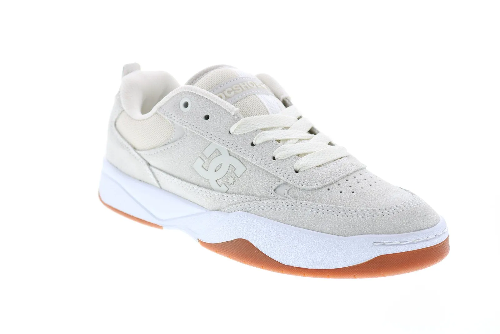 Mens Beige Suede Skate Sneakers by DC Shoes