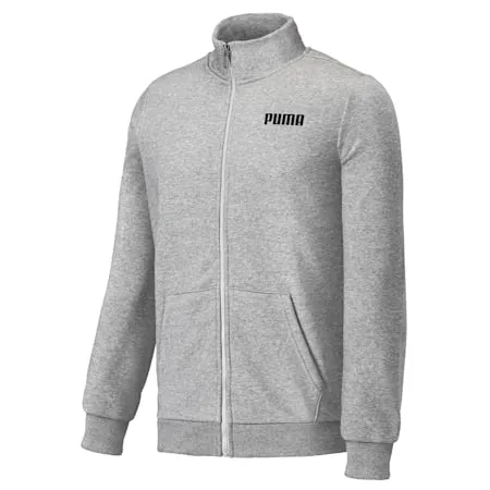 Men's Gray PUMA Track Jacket Heather Fleece | Medium Size