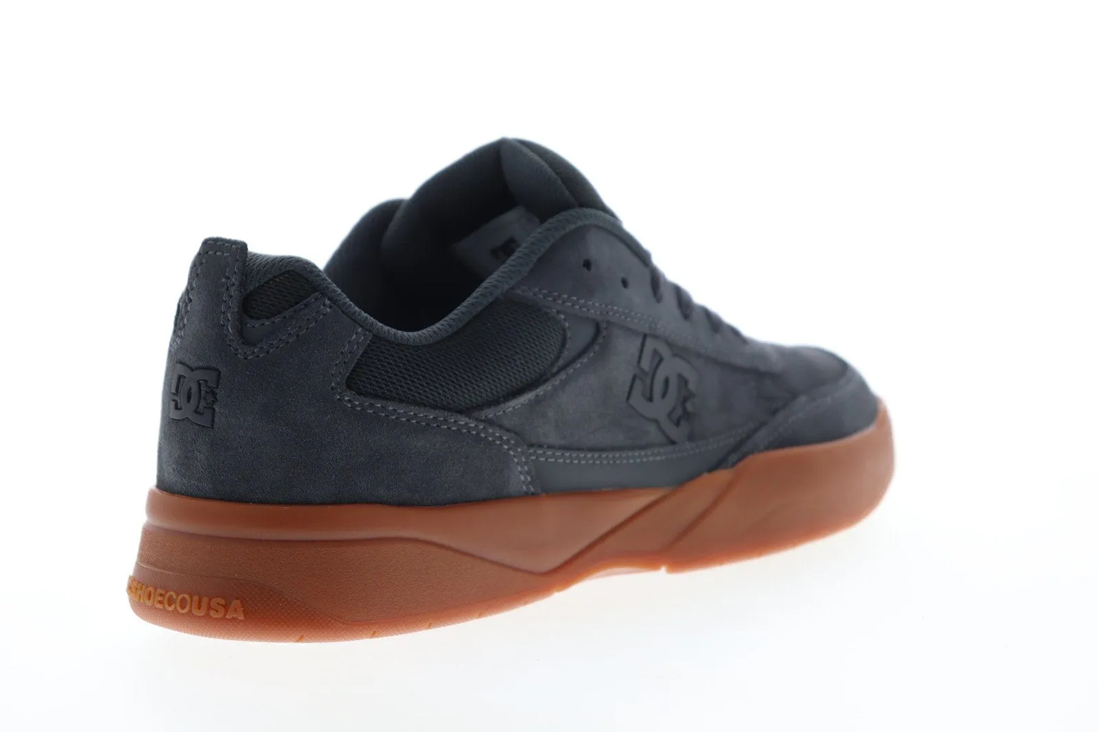 Mens Gray Suede Low Top Lace Up Skate Sneakers Shoes