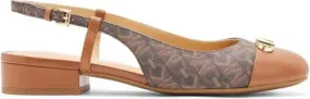 Michael Kors Brown Perla Monogram Leather Sandals