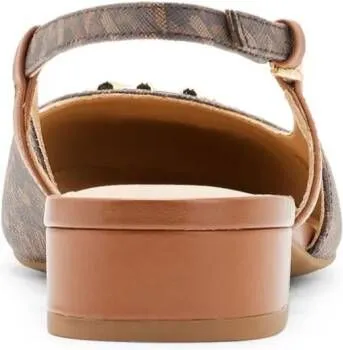 Michael Kors Brown Perla Monogram Leather Sandals