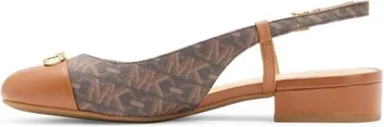 Michael Kors Brown Perla Monogram Leather Sandals