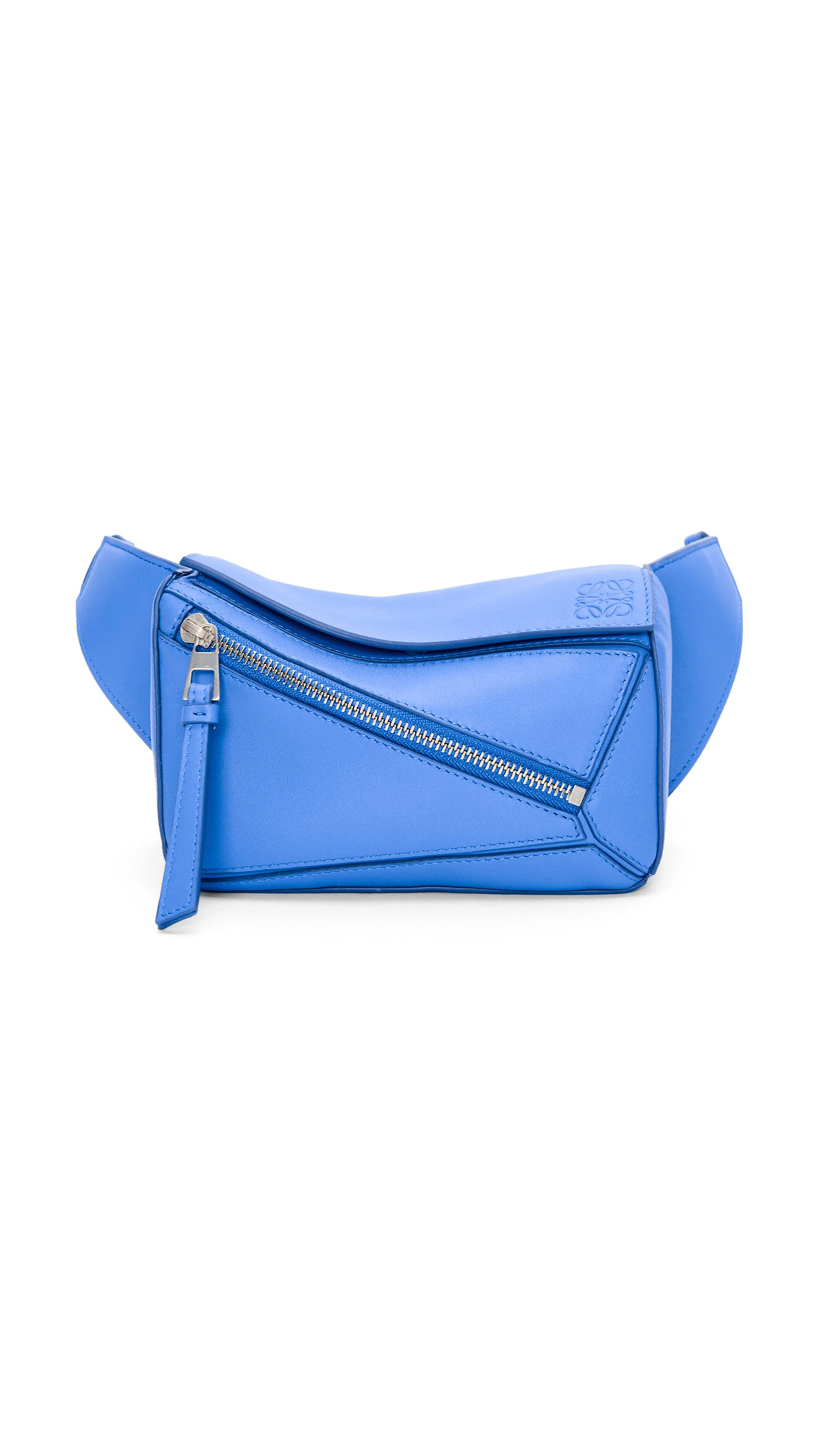 Seaside Blue Mini Puzzle Bum Bag in Classic Calfskin