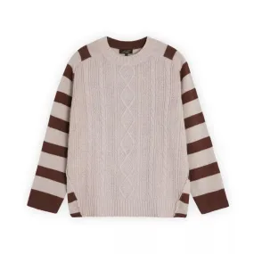 Mont Saint Michel Brown Cable Knit Sweater