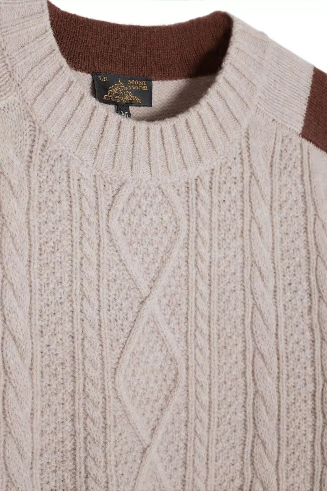 Mont Saint Michel Brown Cable Knit Sweater