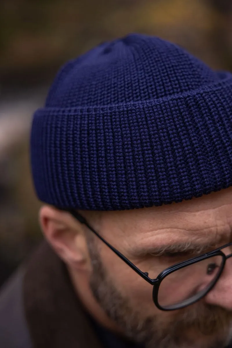 Navy Merino Bifold Watch Cap