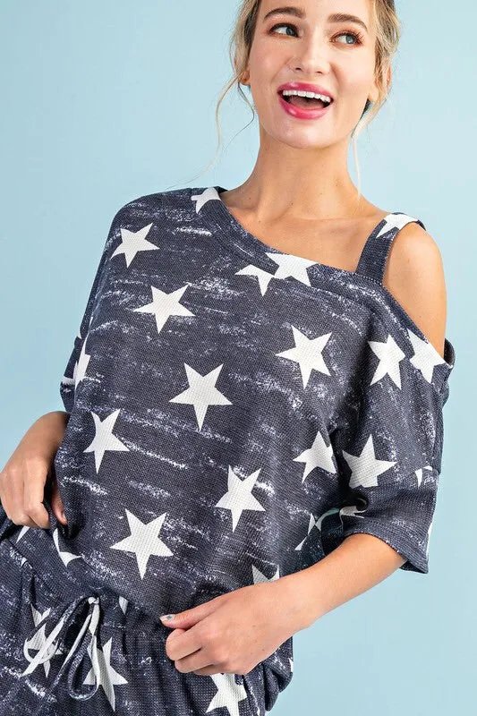 Navy Star Print Set