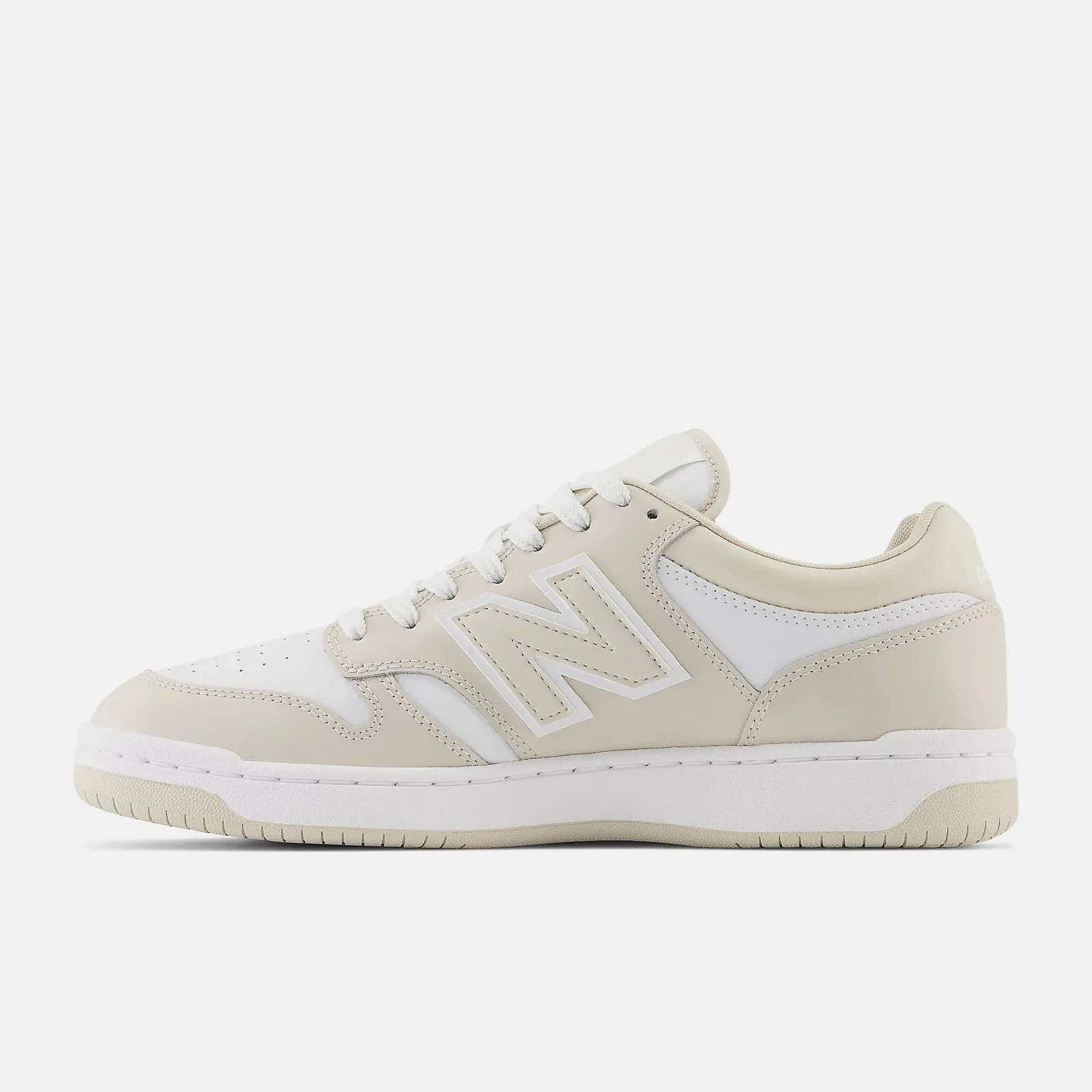 New Balance 480 Sneaker in Timberwolf and White