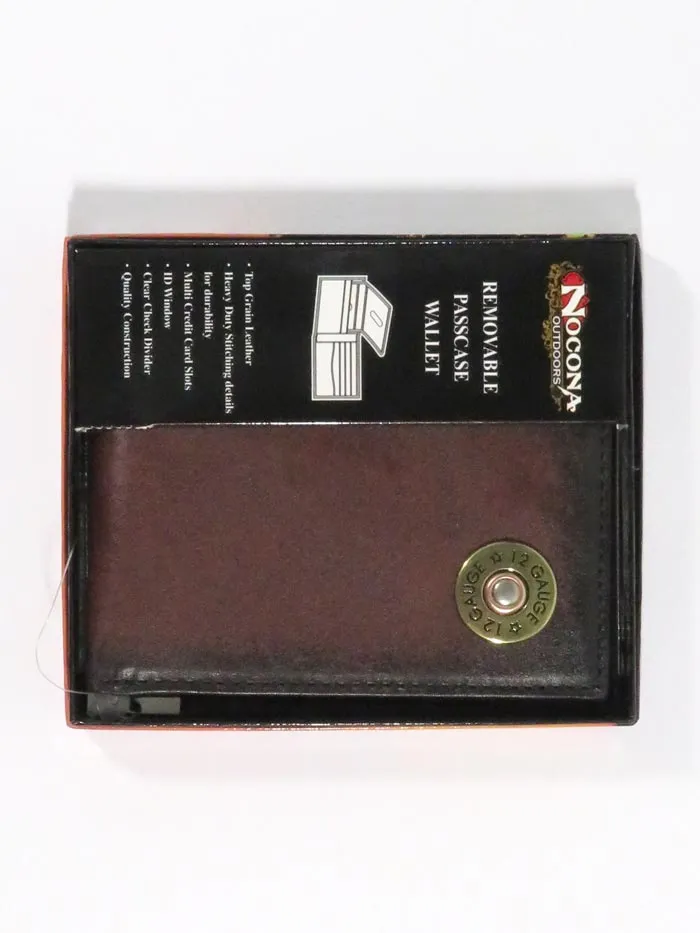 Nocona Men's Outdoor Brown Leather Wallet - 12 Gauge Bi-Fold N5429802