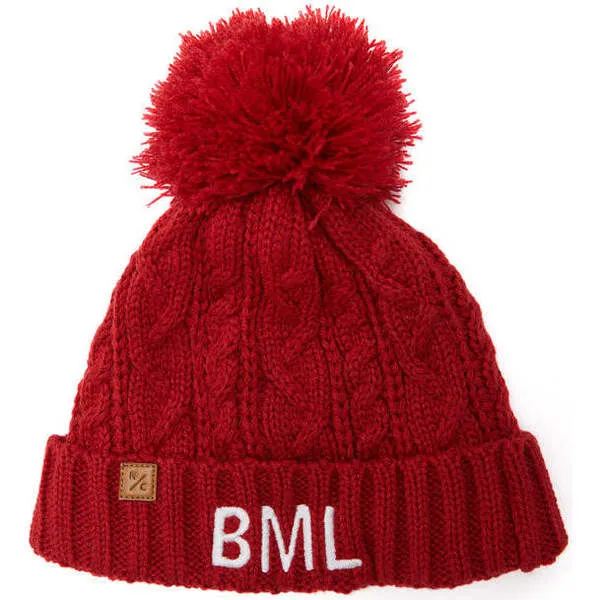 Northern Classics Classic Cable Knit Hat - Red