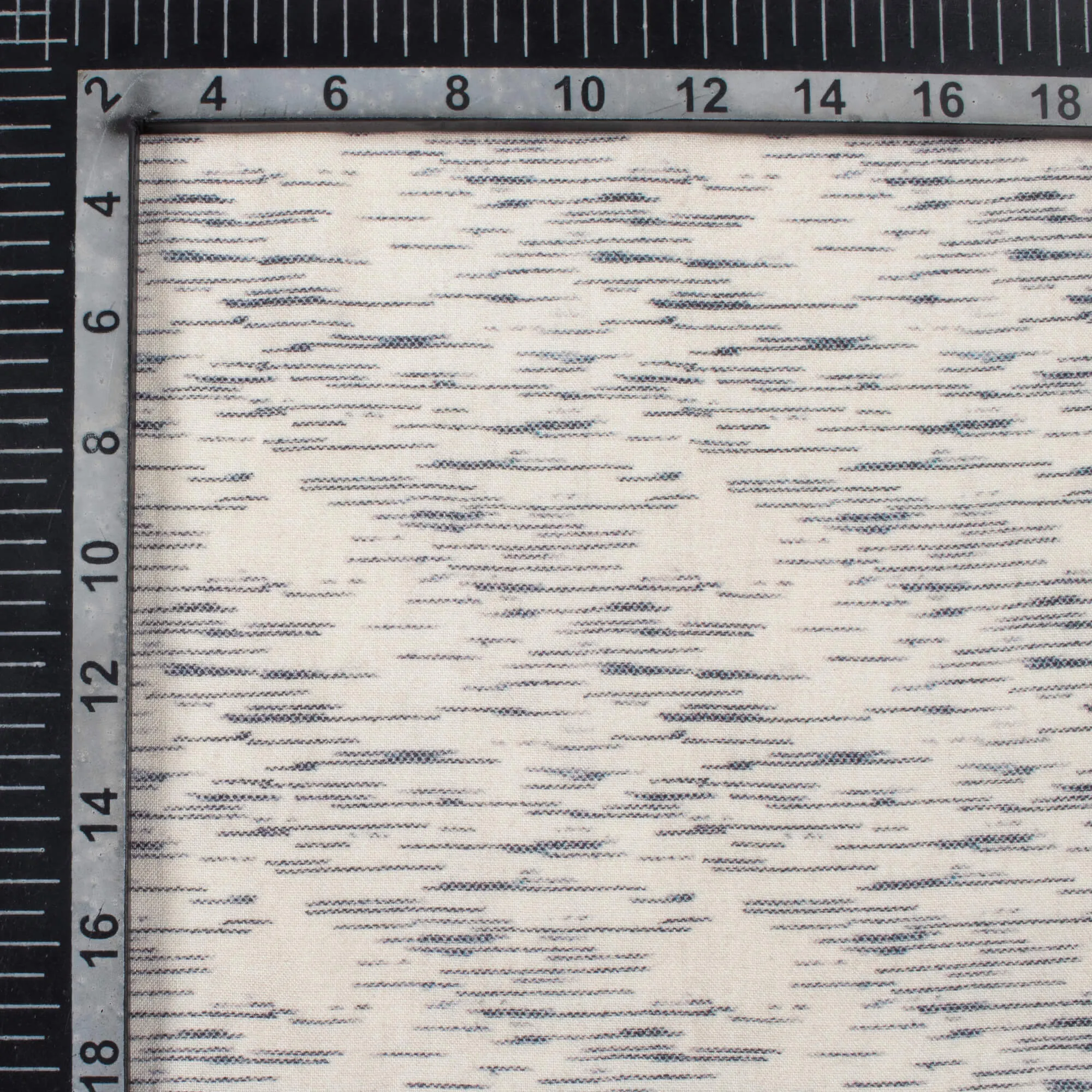 Off White Dark Blue Abstract Pattern Digital Print Viscose Rayon Fabric 58 Inches Wide