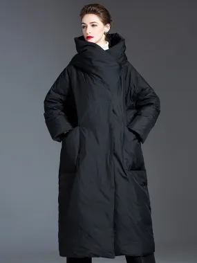 Oversized Duck Down Coat for Women, Winter Warm Outerwear