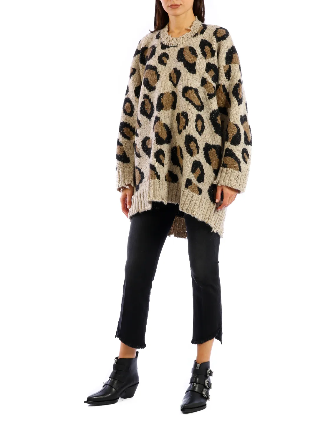 Leo Print Oversized Jumper