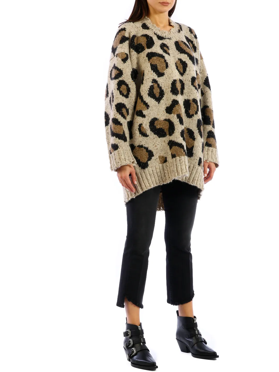 Leo Print Oversized Jumper