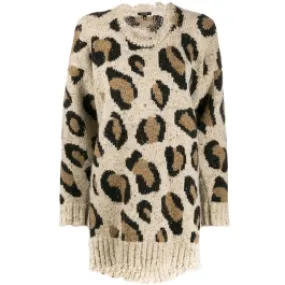 Leo Print Oversized Jumper