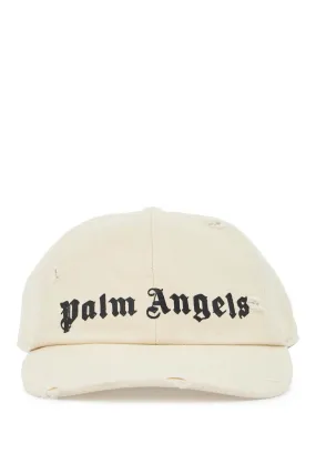 PALM ANGELS logo distressed baseball hat