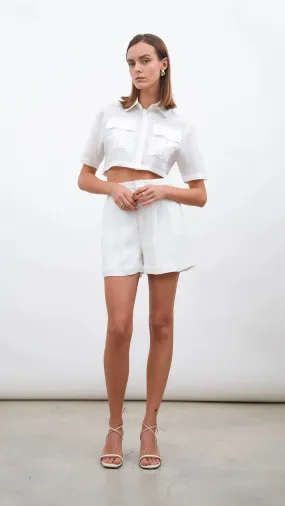 White Eliza Shorts by Parentezi