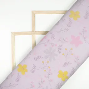 periwinkle purple yellow floral pattern digital print bemberg chiffon fabric