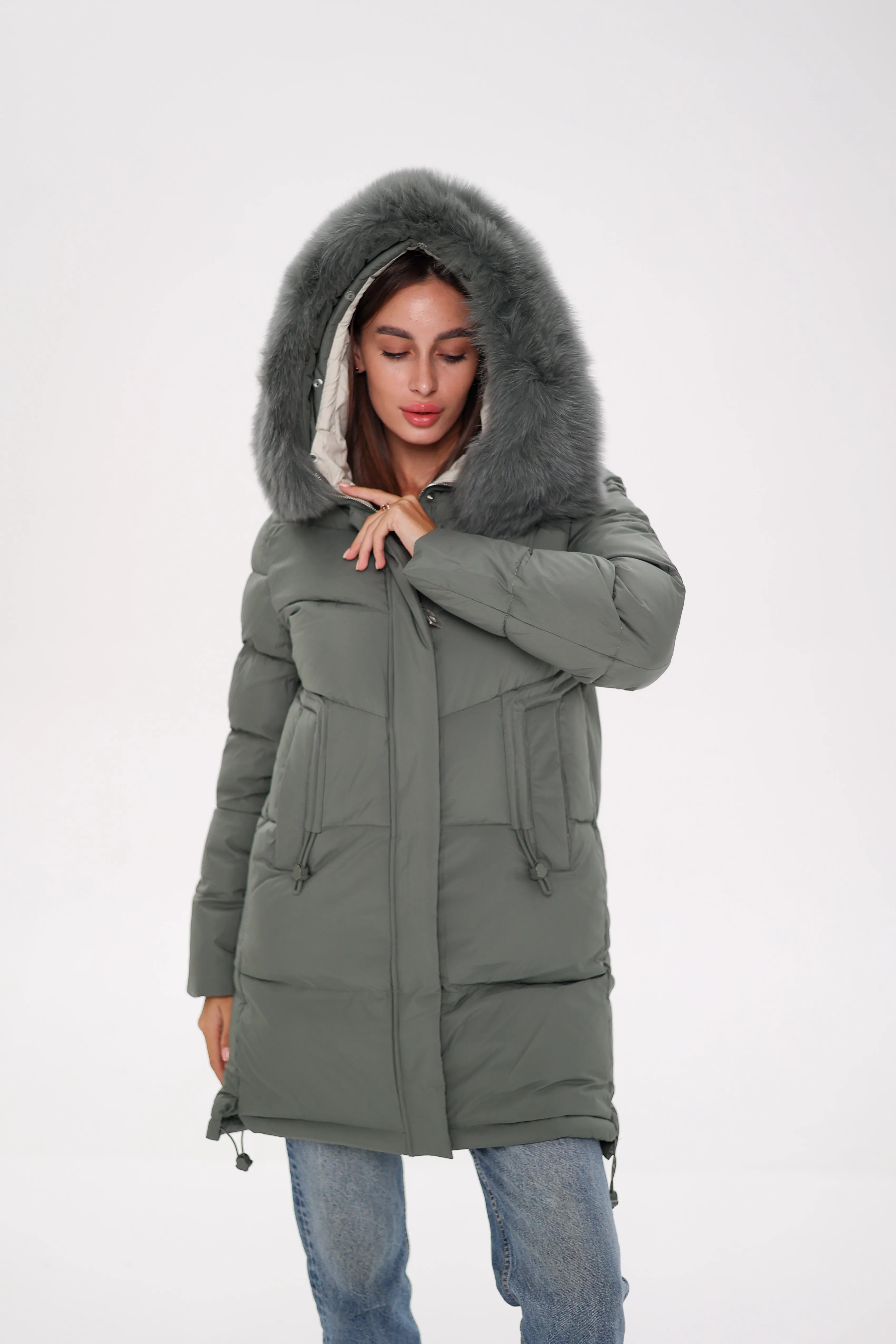 Polar Fox Trim Down Coat