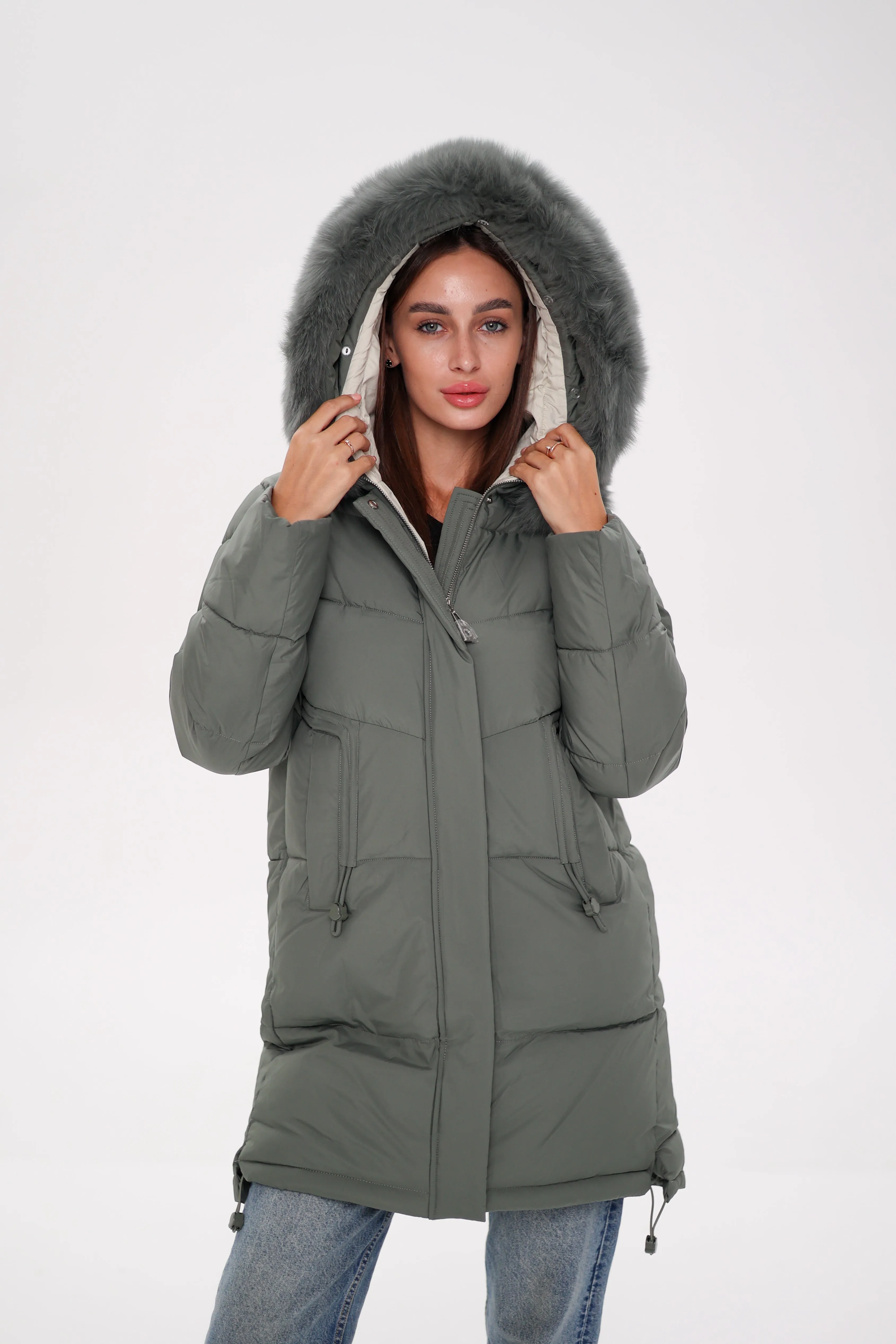 Polar Fox Trim Down Coat