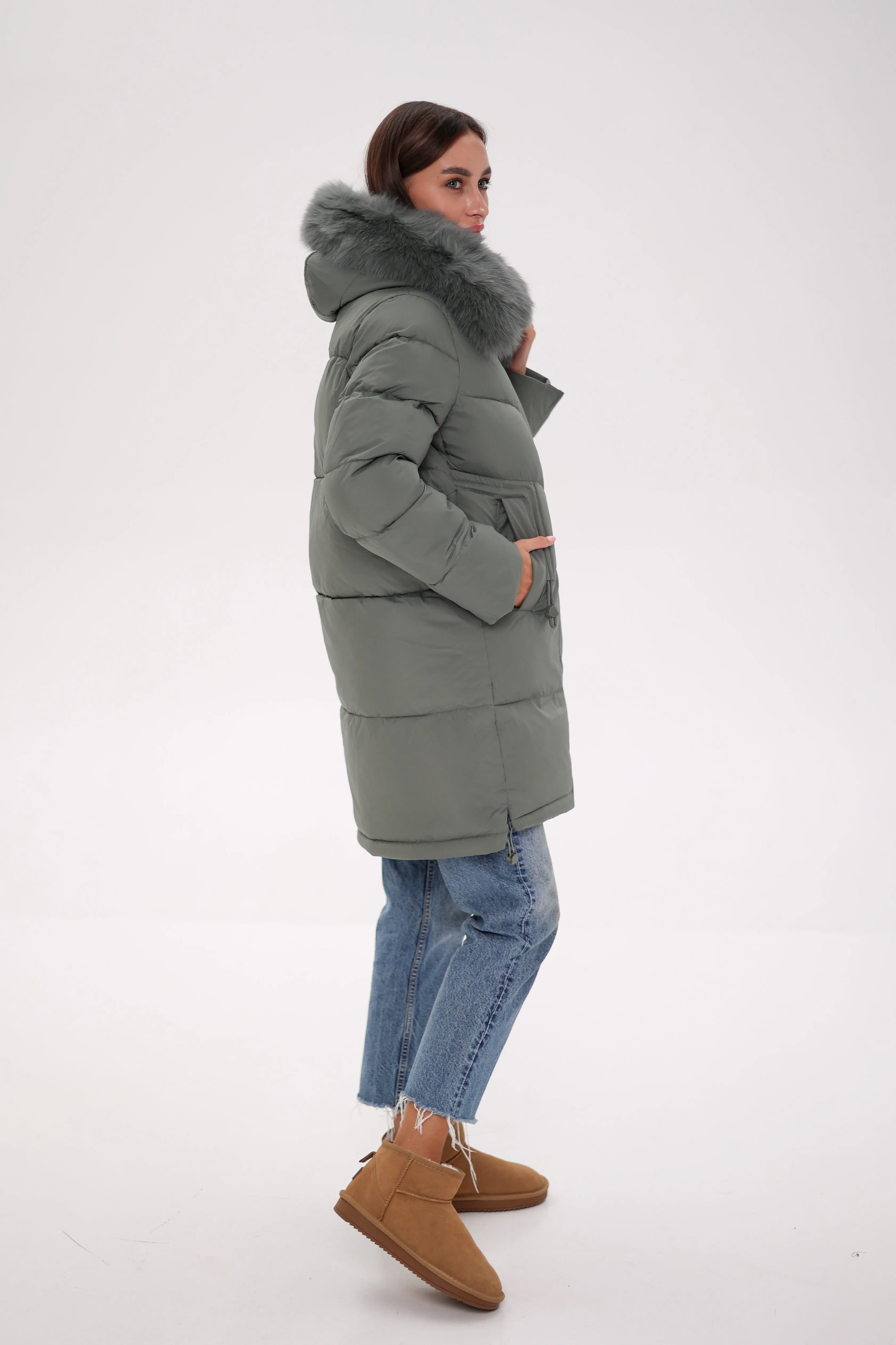 Polar Fox Trim Down Coat