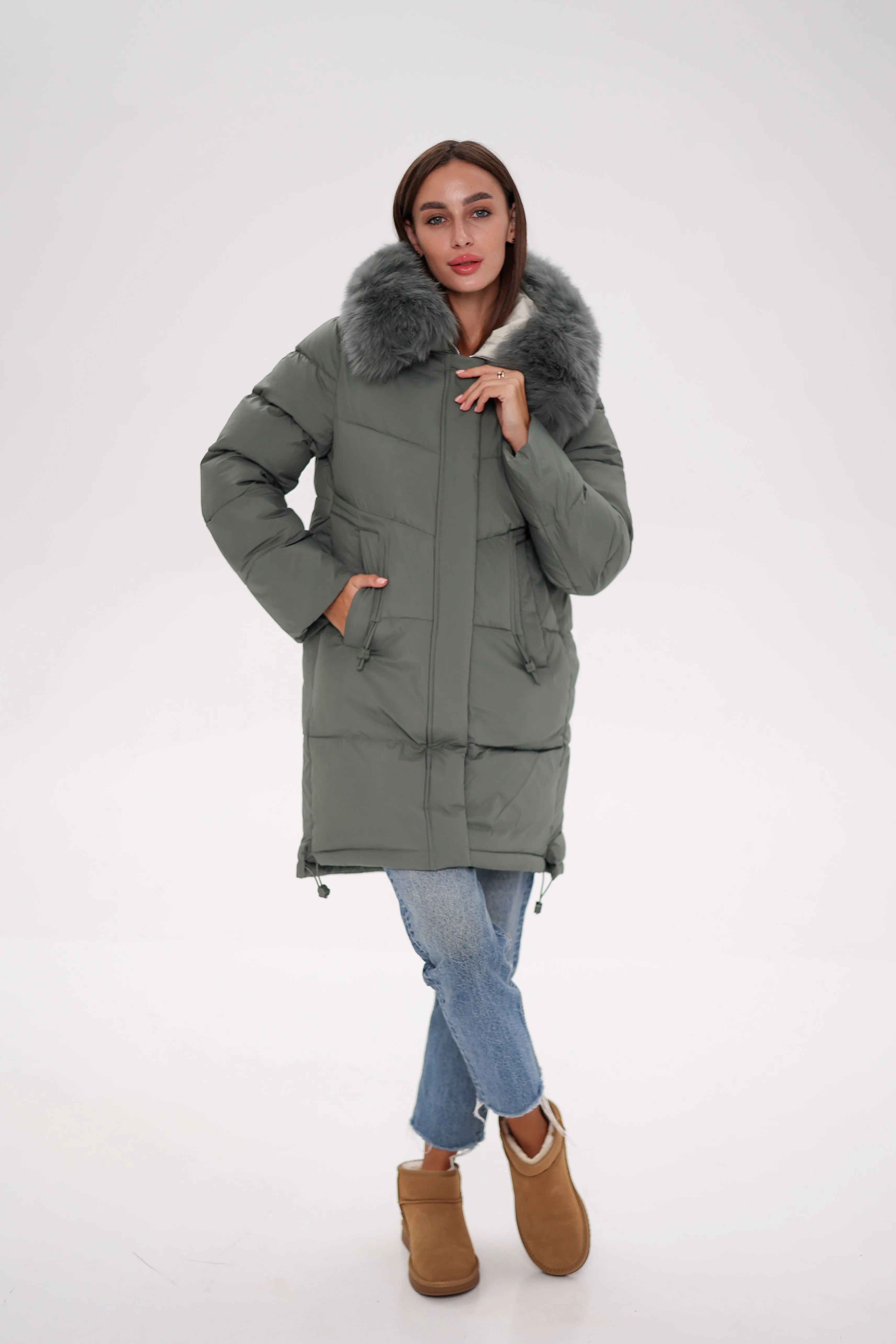 Polar Fox Trim Down Coat