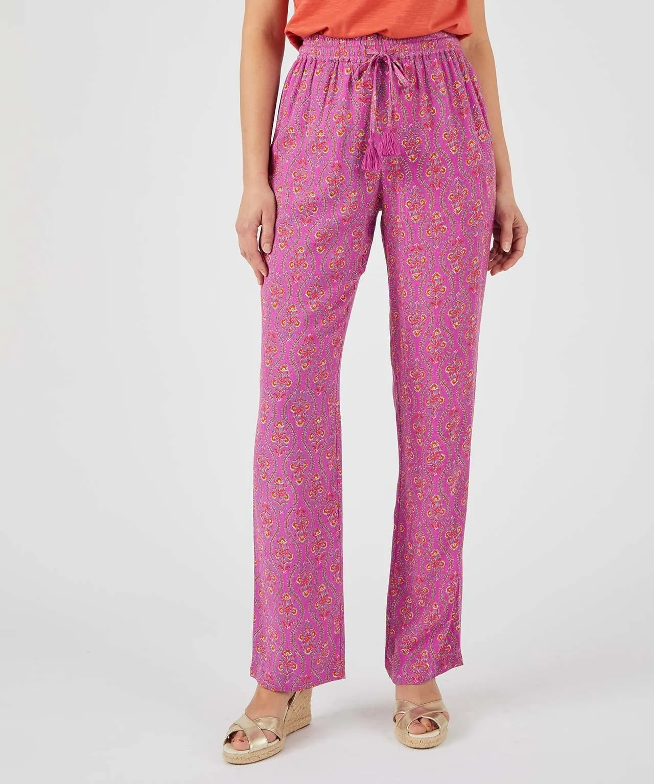 Crinkle Print Trousers