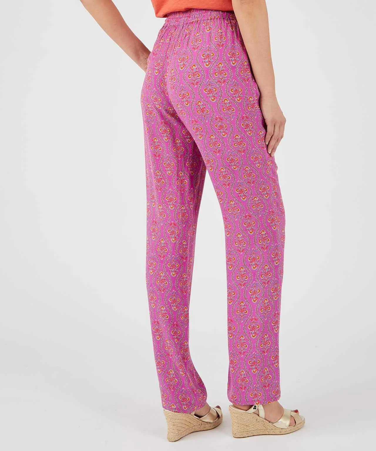 Crinkle Print Trousers