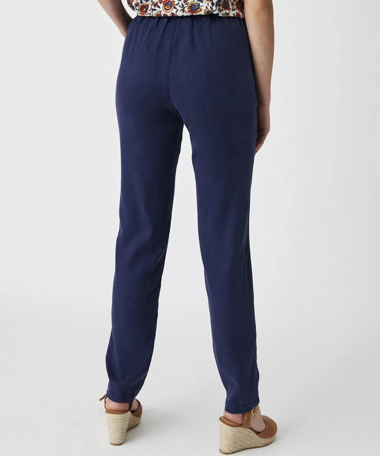 Elastic-Waist Lyocell Pants