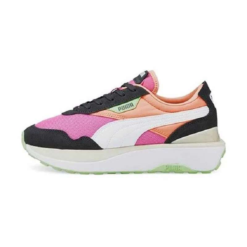 Puma Womens Cruise Rider Silk Road Shoes Fizzy Melon Ebony Pink Green